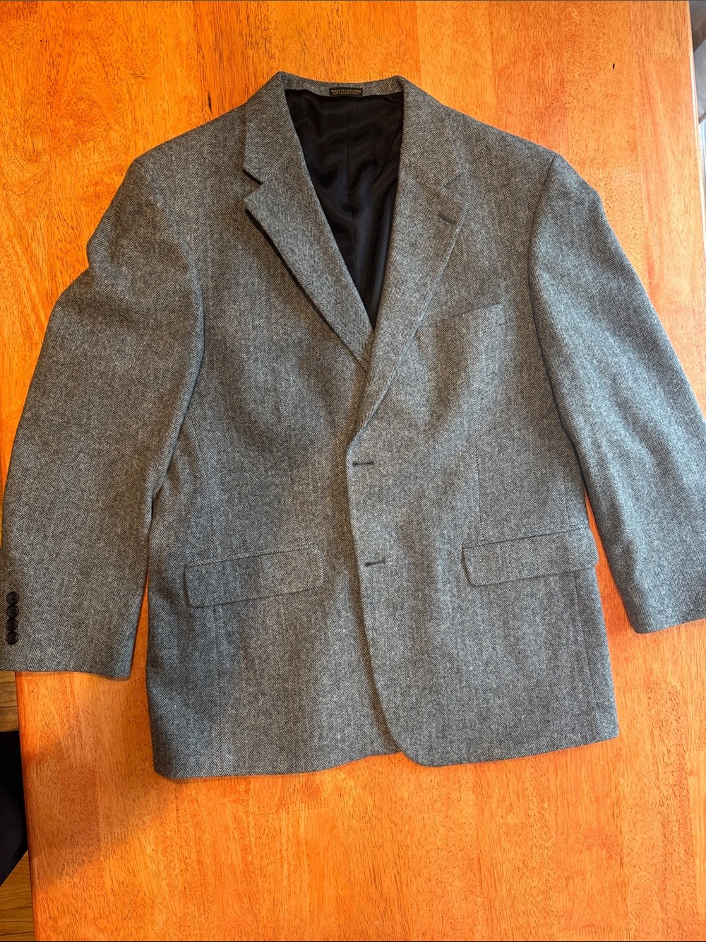 Gray Men's Wool/Camel Hair Blend Blazer Geoffrey Beene 46R 46 Regular